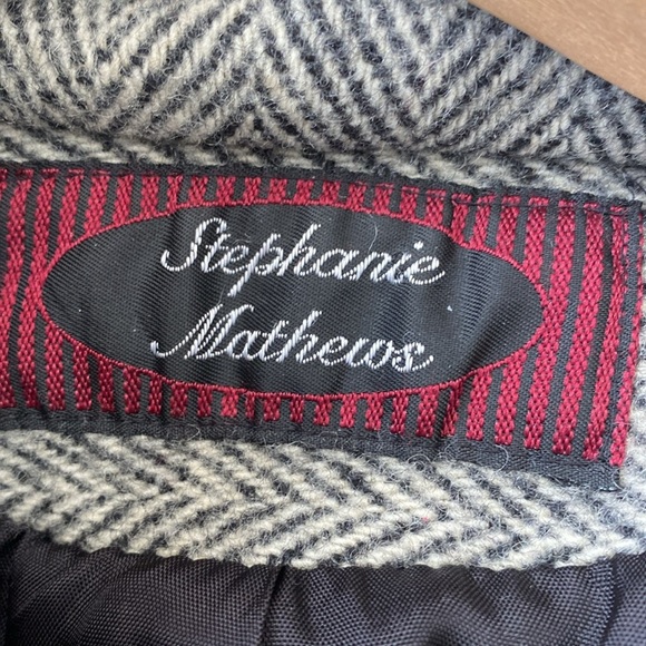 Stephanie Mathews Size 14 Black and White Woman's Pea Coat - Picture 9 of 12